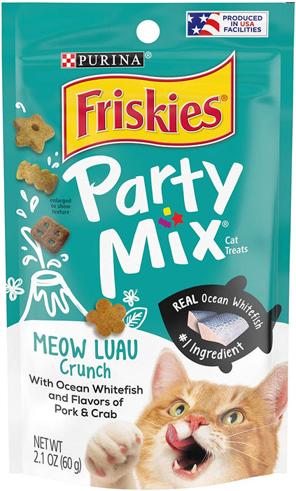 14.7 oz (7 x 2.1 oz) Friskies Party Mix Crunch Treats Meow Luau