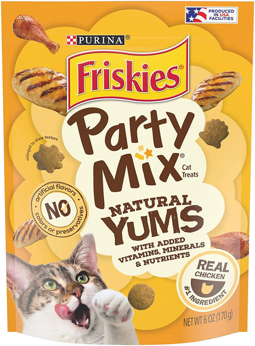6 oz Friskies Party Mix Cat Treats Natural Yums with Real Chicken