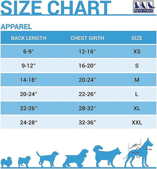 X-Large - 1 count Pets First U of North Carolina Tee Shirt for Dogs and Cats