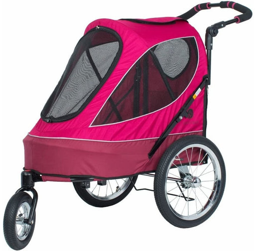 1 count Petique All Terrain Pet Jogger Stroller for Dogs and Cats Berry