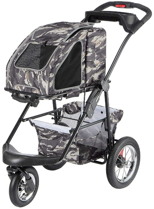 1 count Petique 5-in-1 Pet Stroller Travel System Army Camo