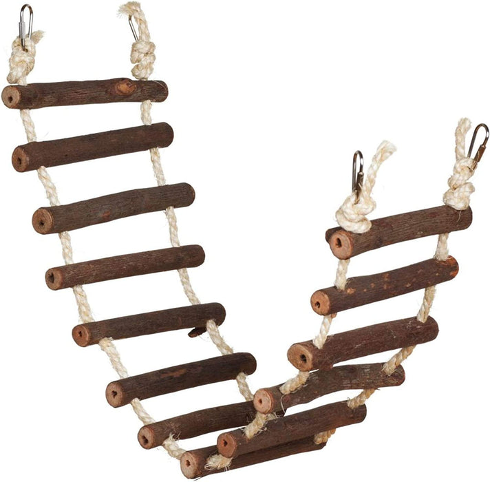 Large - 1 count Prevue Naturals Wood and Rope Ladder Bird Toy