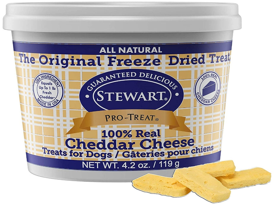 25.2 oz (6 x 4.2 oz) Stewart Freeze Dried Cheddar Cheese Dog Treats