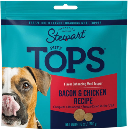 6 oz Stewart PuffTops Freeze Dried Bacon and Chicken Food Topper
