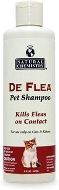 8 oz Miracle Care Natural Chemistry DeFlea Pet Shampoo for Cats