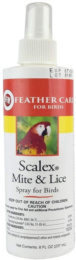 8 oz Miracle Care Pet Scalex Mite and Lice Spray for Birds