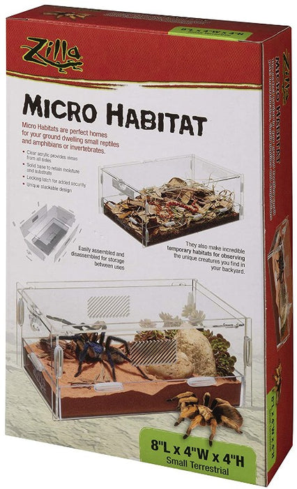 Small - 1 count Zilla Micro Habitat Terrestrial for Ground Dwelling Small Pets