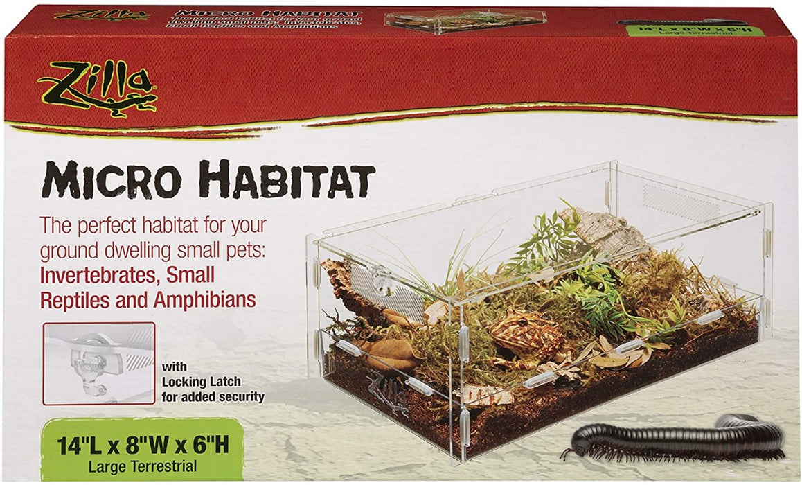 Large - 1 count Zilla Micro Habitat Terrestrial for Ground Dwelling Small Pets