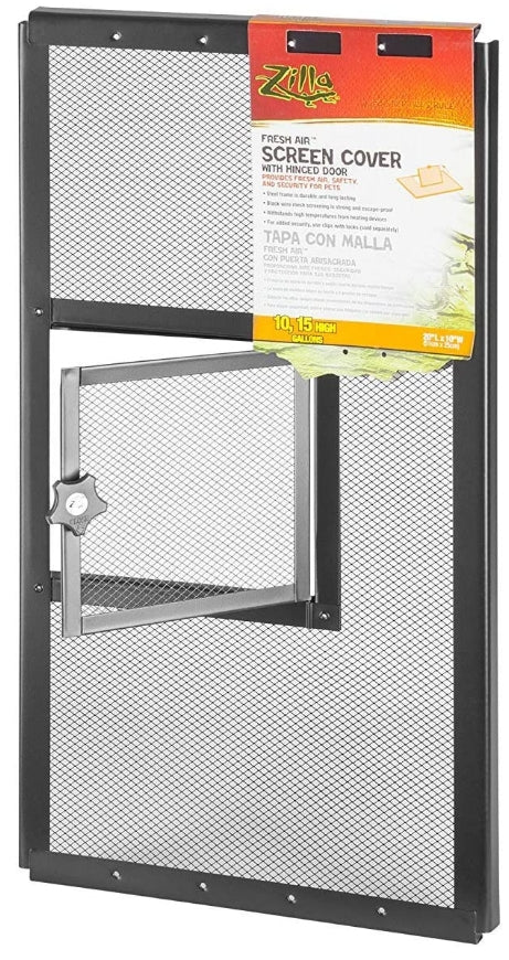 1 count Zilla Fresh Air Screen Cover with Hinged Door 20 x 10 Inch