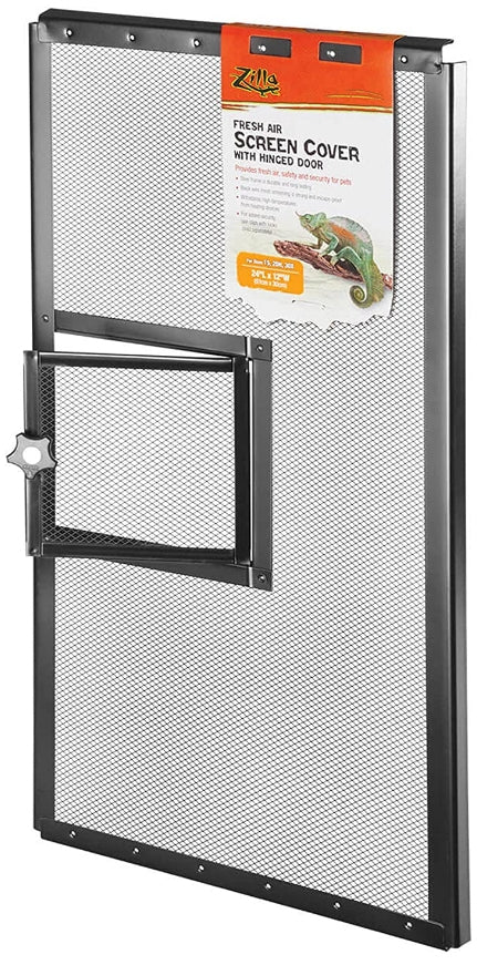 1 count Zilla Fresh Air Screen Cover with Hinged Door 24 x 12 Inch
