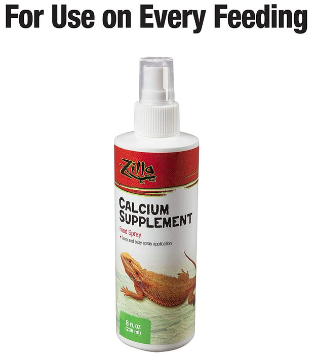 8 oz Zilla Calcium Supplement Food Spray
