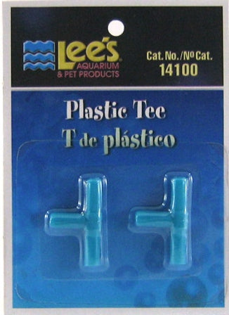 2 count Lees Plastic Tee for Aquarium Airline Tubing