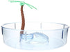 1 count Lees Round Turtle Lagoon with Access Ramp to Feeding Bowl and Palm Tree Decor