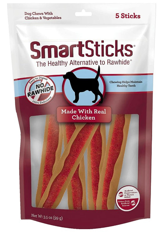 5 count SmartBones SmartSticks Vegetable and Chicken Rawhide Free Dog Chew