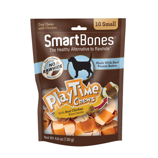 10 count SmartBones PlayTime Chews with Peanut Butter Small