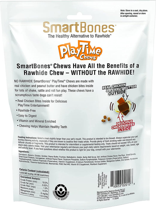 60 count (6 x 10 ct) SmartBones PlayTime Chews with Peanut Butter Small
