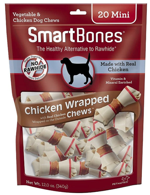 20 count SmartBones Vegetable and Chicken Wrapped Rawhide Free Dog Bone