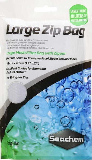 1 count Seachem Large Mesh Zip Bag for Aquarium Filter Media