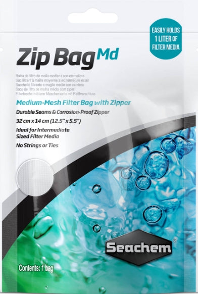 6 count Seachem Medium Mesh Zip Bag
