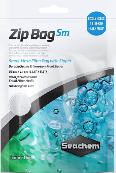 1 count Seachem Small Mesh Zip Bag for Aquarium Filter Media