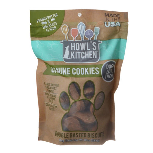 10 oz Howls Kitchen Canine Cookies Peanut Butter and Molasses