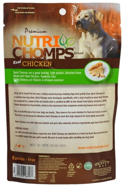 60 count (6 x 10 ct) Nutri Chomps Mini Twist Dog Treat Chicken Flavor