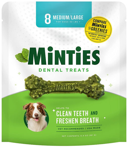 8 count Sergeants Minties Dental Treats for Dogs Medium Large