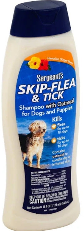 18 oz Sergeants Skip-Flea Flea and Tick Shampoo for Dogs Hawaiian Ginger Scent