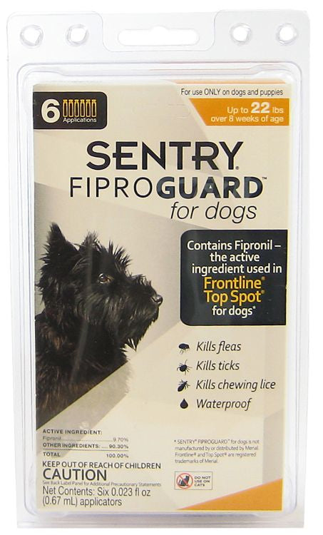 6 count Sentry FiproGuard Flea and Tick Control for Small Dogs