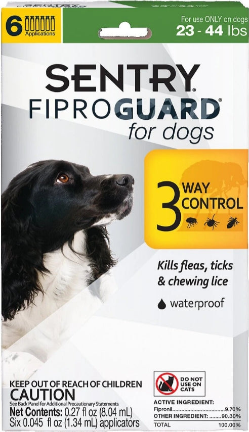 6 count Sentry FiproGuard Flea and Tick Control for Medium Dogs
