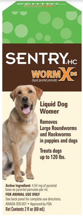 2 oz Sentry Worm X DS Double Strength De Wormer for Dogs and Puppies