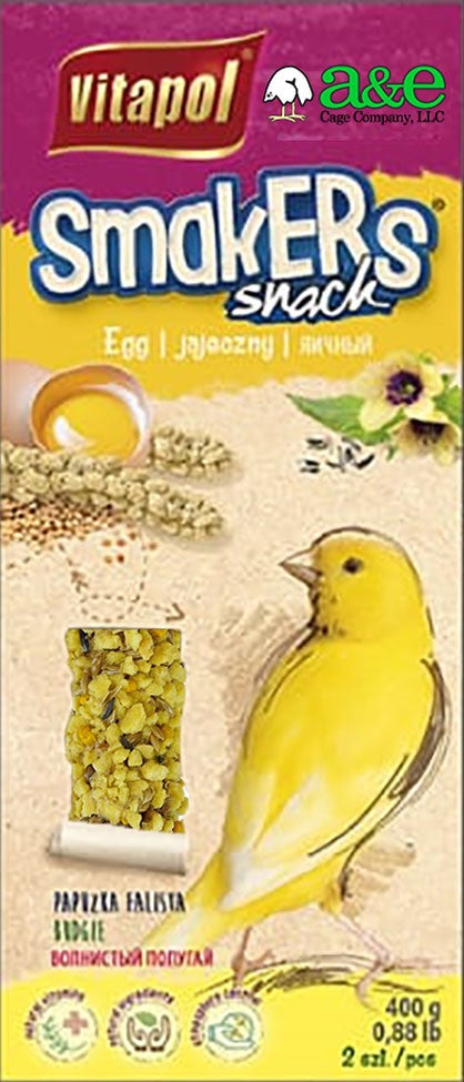 6 count (3 x 2 ct) AE Cage Company Smakers Canary Egg Treat Sticks