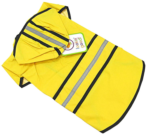 Medium - 1 count Fashion Pet Rainy Days Slicker Yellow Dog Rain Coat