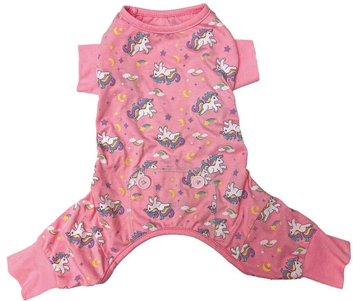 XX-Small - 1 count Fashion Pet Unicorn Dog Pajamas Pink