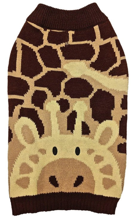 XX-Small - 1 count Fashion Pet Giraffe Dog Sweater Brown