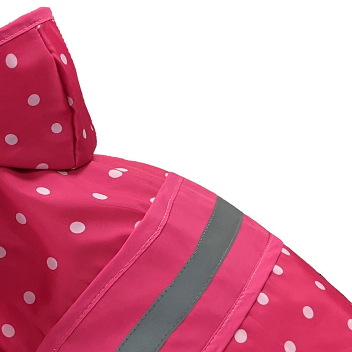 X-Large - 1 count Fashion Pet Polka Dot Dog Raincoat Pink