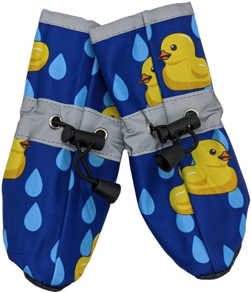 Medium - 1 count Fashion Pet Rubber Ducky Dog Rainboots Royal Blue