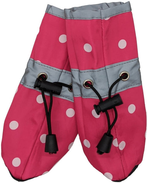 Small - 1 count Fashion Pet Polka Dot Dog Rainboots Pink