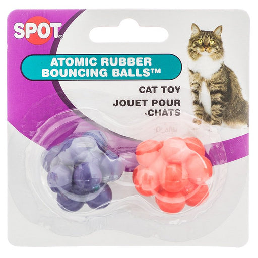2 count Spot Atomic Rubber Bouncing Balls Cat Toys