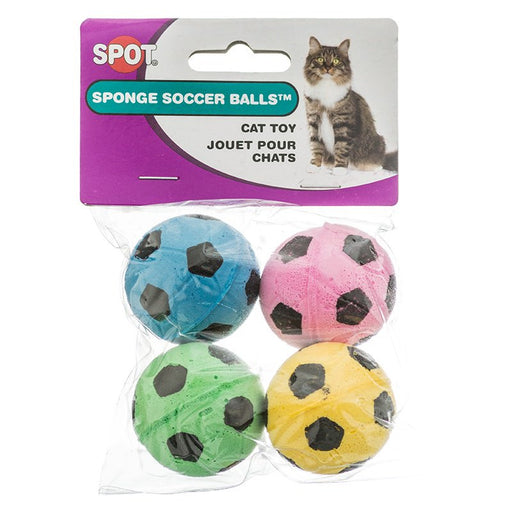 4 count Spot Sponge Soccer Balls Cat Toy