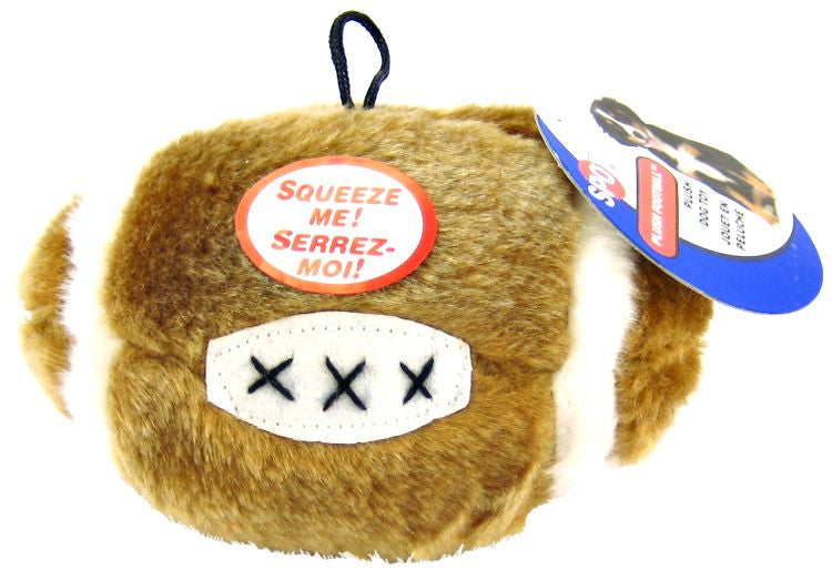 1 count Spot Plush Football Squeaker Dog Toy