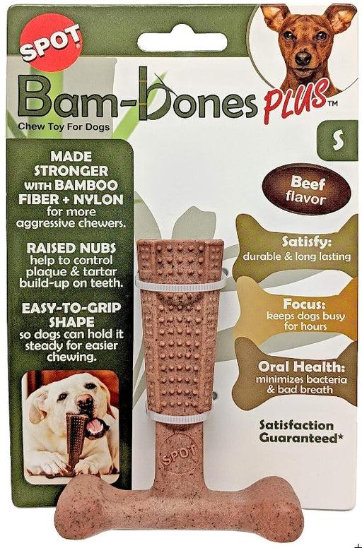1 count Spot Bambone Plus Beef Dog Chew Toy Small