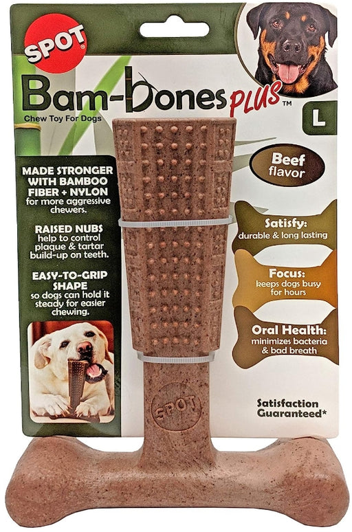 1 count Spot Bambone Plus Beef Dog Chew Toy Large