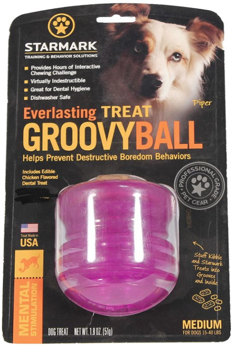 1 count Starmark Everlasting Treat Groovy Ball Medium