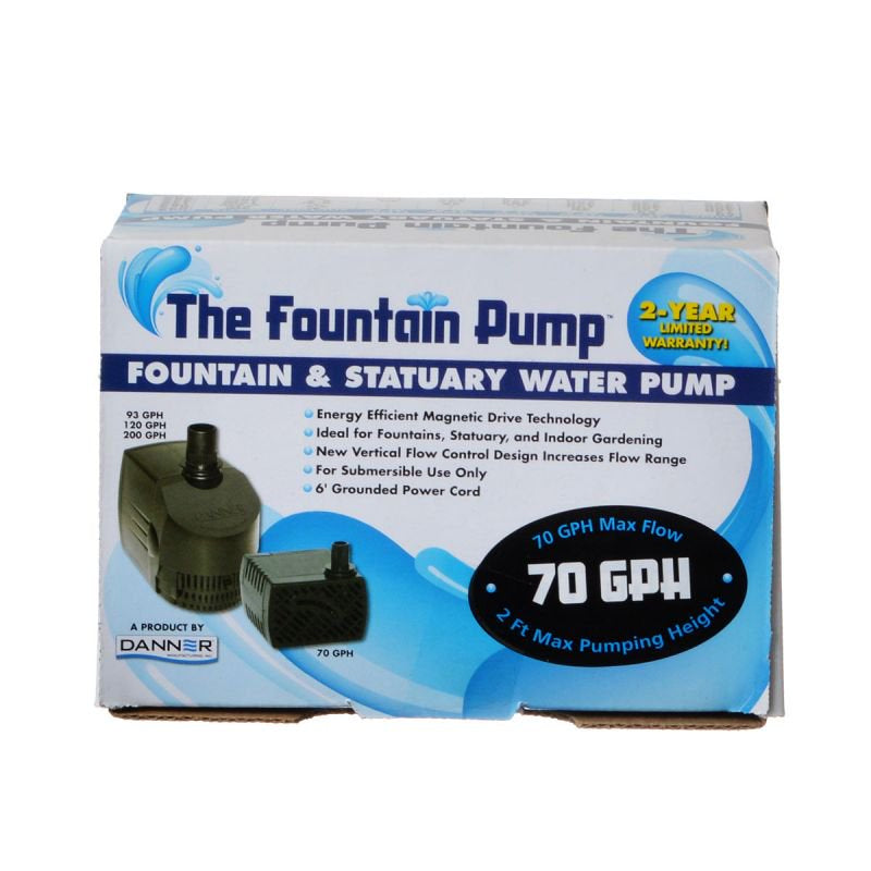 70 GPH Danner The Fountain Pump Magnetic Drive Submersible Pump