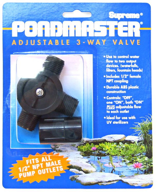1 count Pondmaster Adjustable 3 Way Flow Diverter Valve