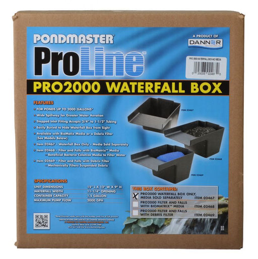 2000 gallon Pondmaster ProLine Series Pond Biological Filter and Waterfall Box