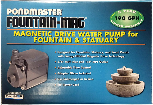 190 GPH Pondmaster Fountain-Mag Magnetic Drive Water Pump