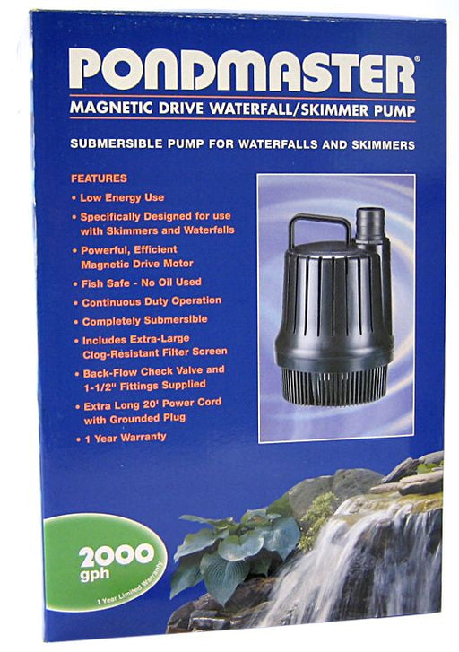 2000 GPH Pondmaster Magnetic Drive Waterfall / Skimmer Pump