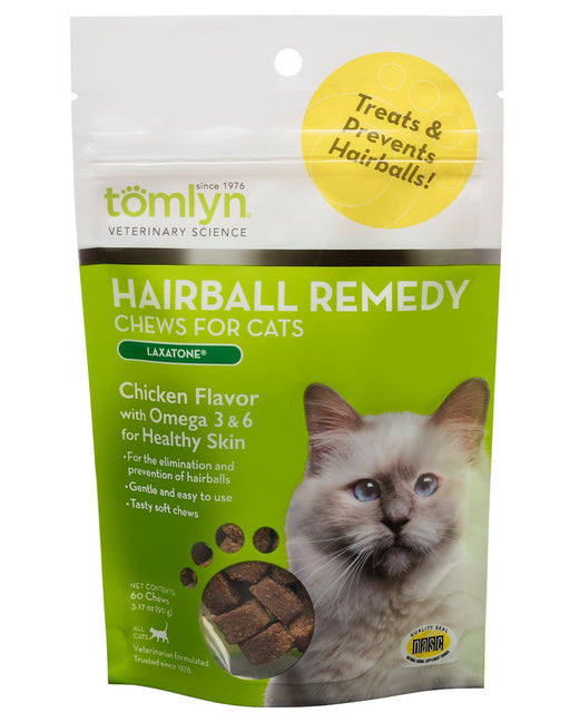60 count Tomlyn Hairball Remedy Chews for Cats